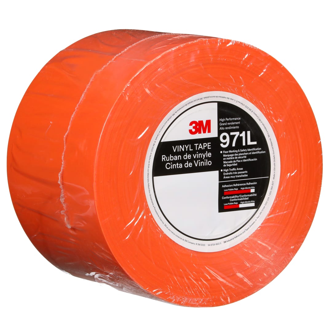 3M™ Dayanıklı Yer İşaretleme Bandı 971L, Orange, 101.6 mm x 33 m, 0.43 mm, Individually Wrapped Conveniently Packaged