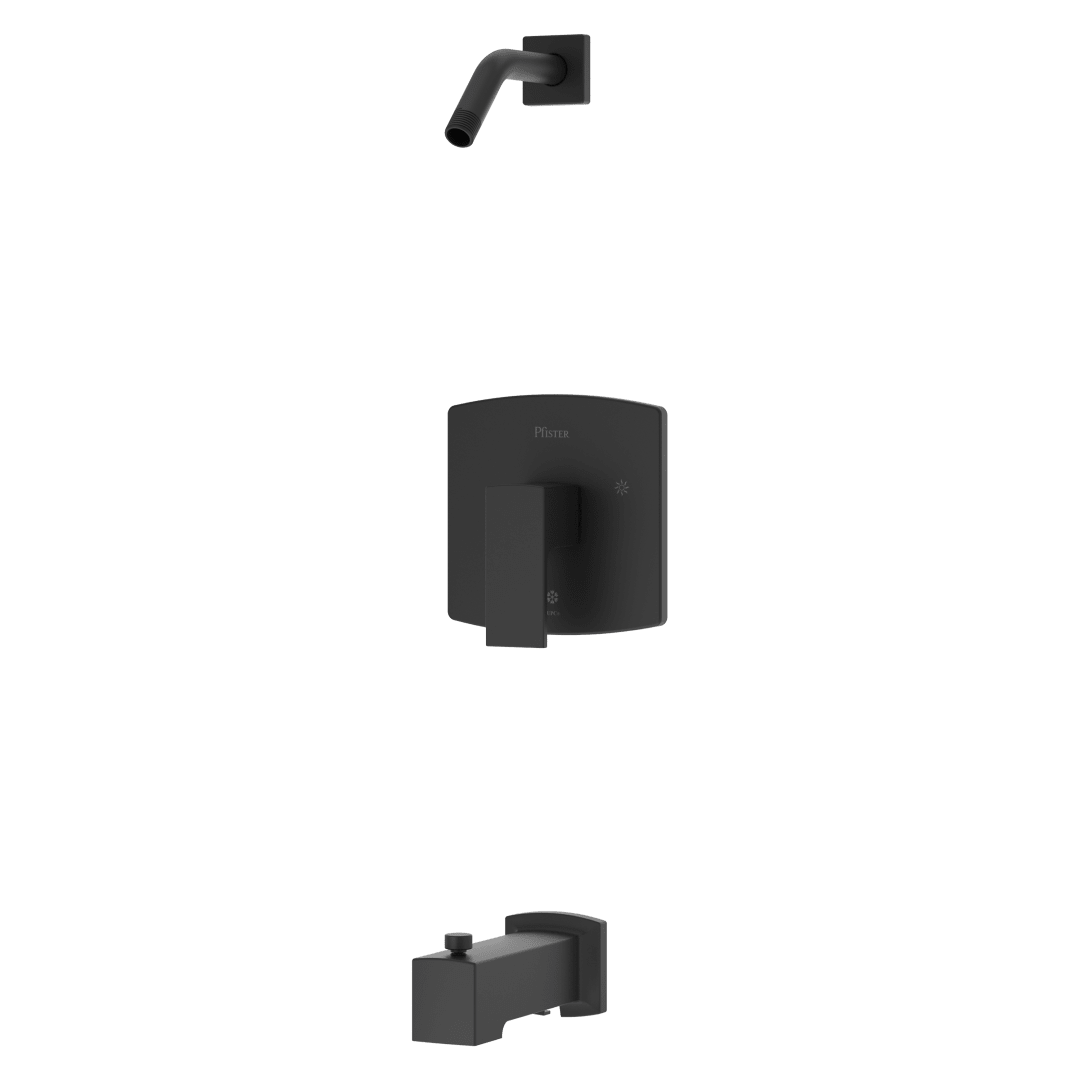 Pfirst Modern Tub/Shower Faucet in Matte Black