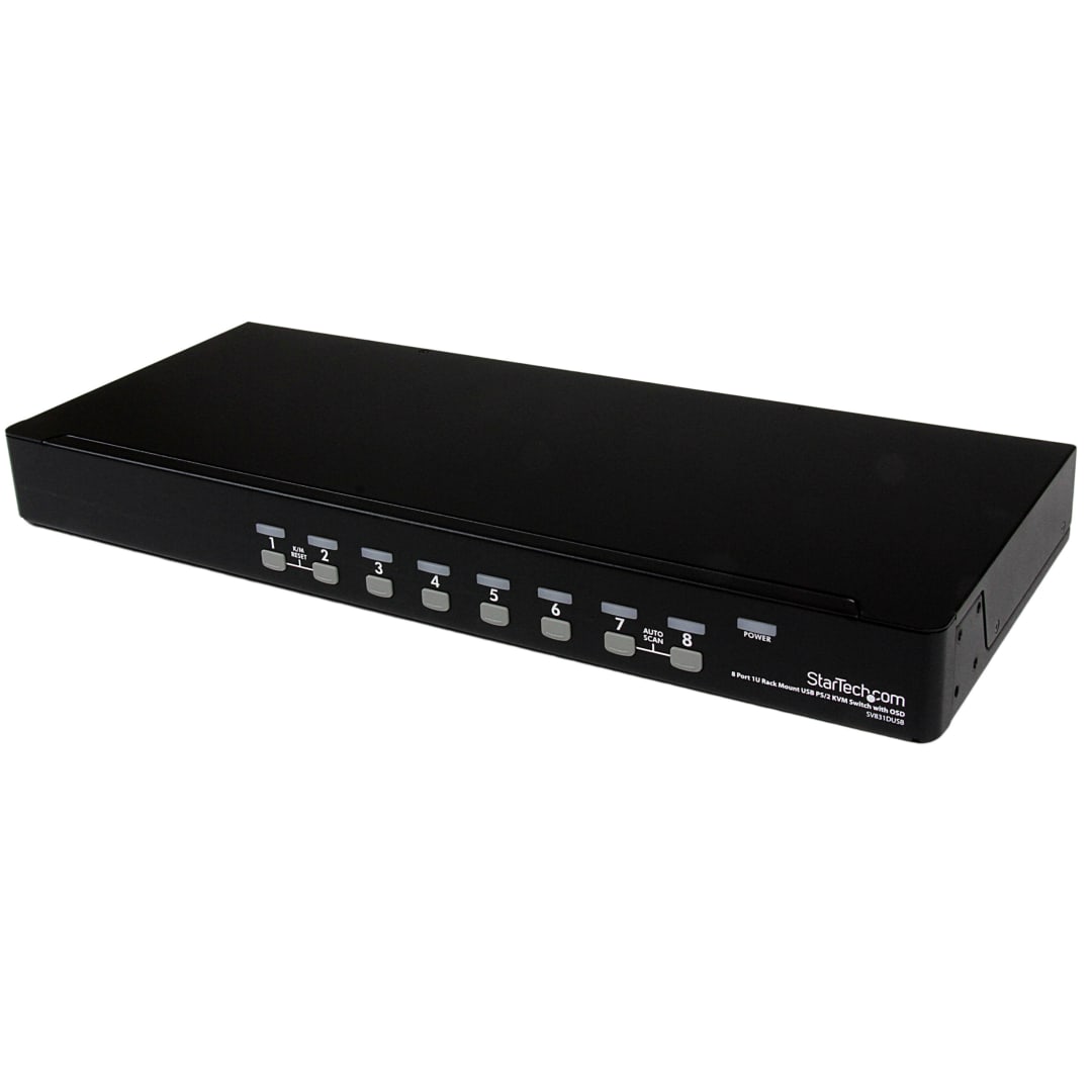 8 Port 1U Rackmount USB PS 2 KVM Switch with OSD