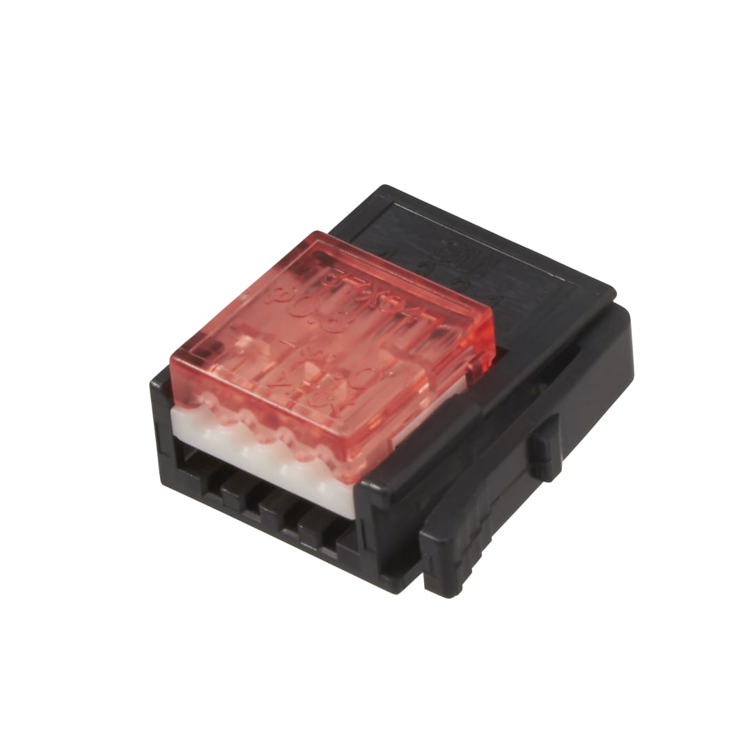 3M™ 37104-3101-000 FL 100, Mini Clamp II, Stiftstecker für die Kabelmontage, 04-polig, 24-26 AWG, 0,20 µm Au, Schwarz/Rot