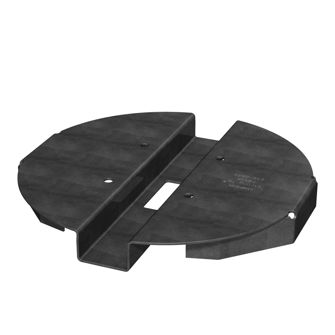 Simpson Strong-Tie PBV10PC PBV 10-in. Black Powder-Coated Hidden Standoff Post Base for Viga Post (Pack of 6)