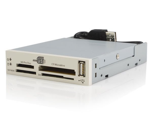 Beige 3.5 Bay 7-in-1 Flash Card Reader