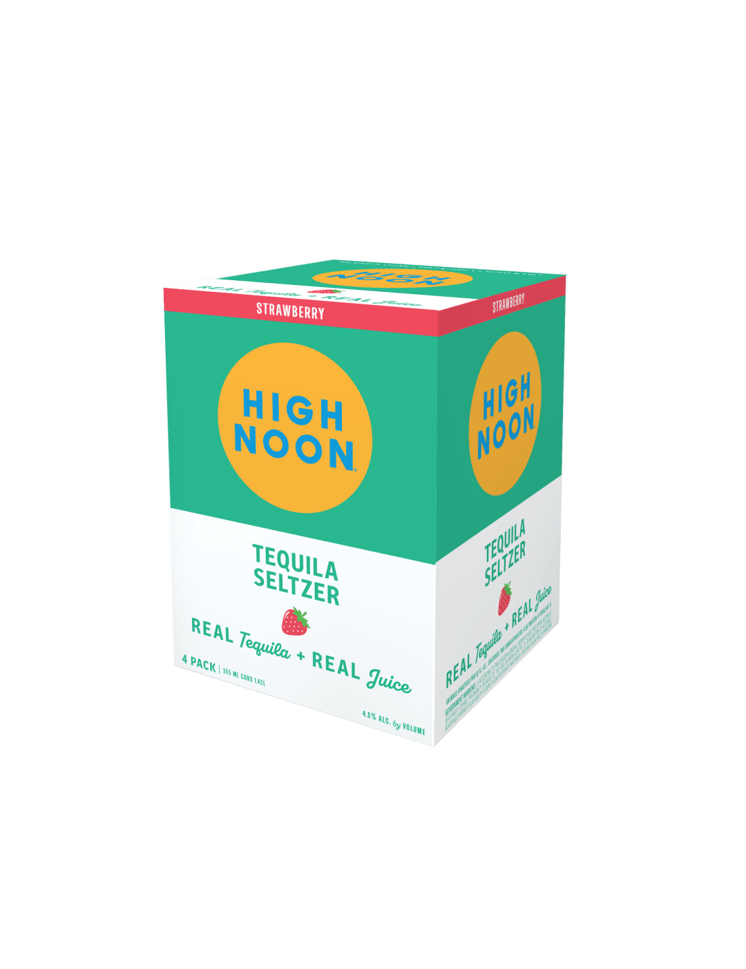 High Noon Strawberry Tequila Hard Seltzer 355ml Can 4 Pack