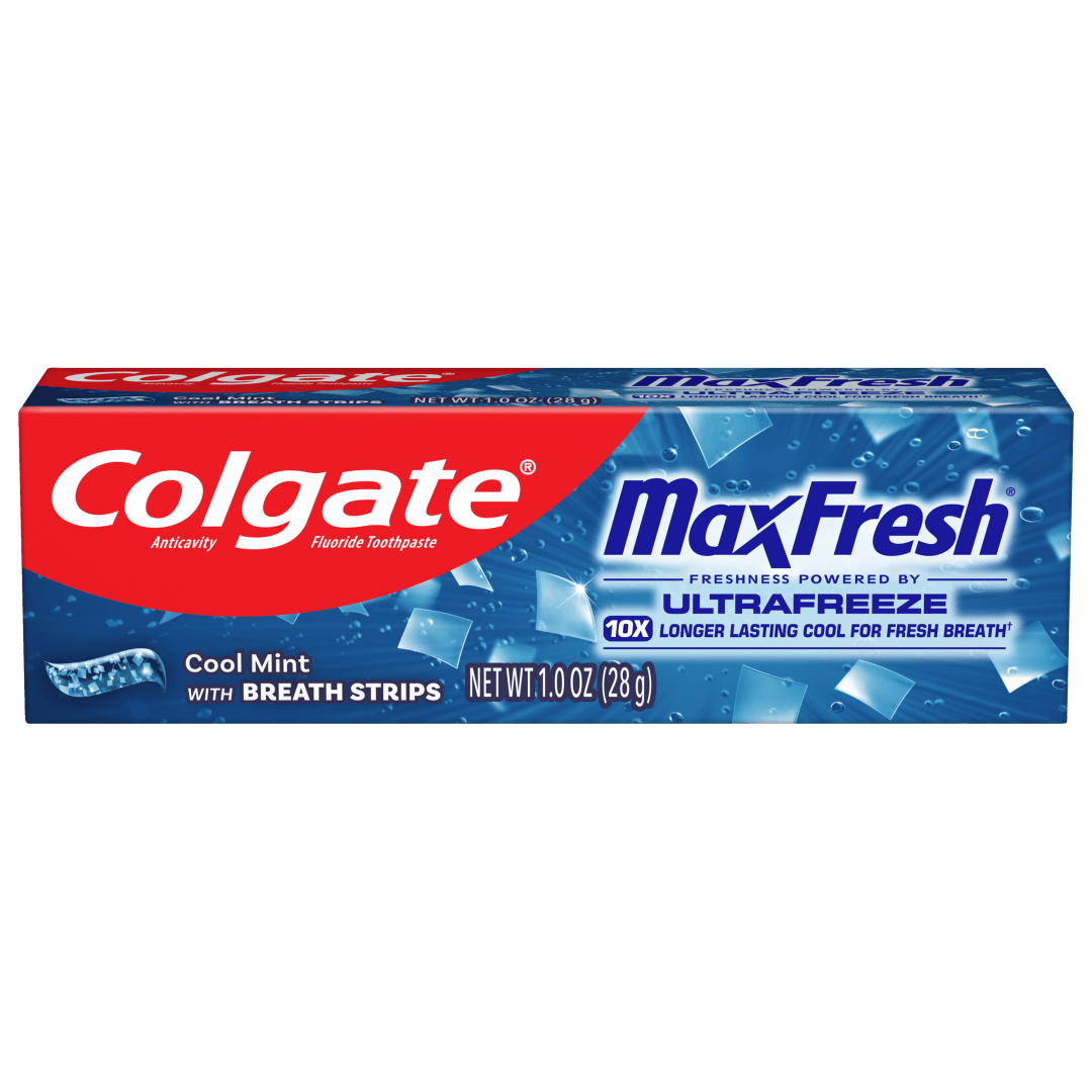 Colgate MaxFresh Cool Mint Toothpaste, Travel Toothpaste, 1.0 oz