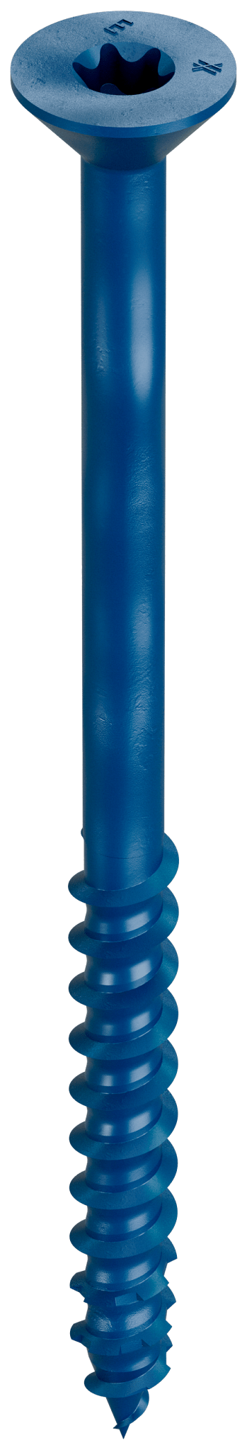 Simpson Strong-Tie TNT25334TFC25 Titen Turbo™ — 1/4 in. x 3-3/4 in. 6-Lobe Flat-Head Concrete and Masonry Screw, Blue (25-Qty)