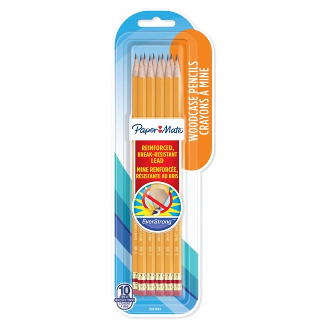 Paper Mate® EverStrong #2 Pencils, Reinforced, Break-Resistant Lead When Writing, 10-Count