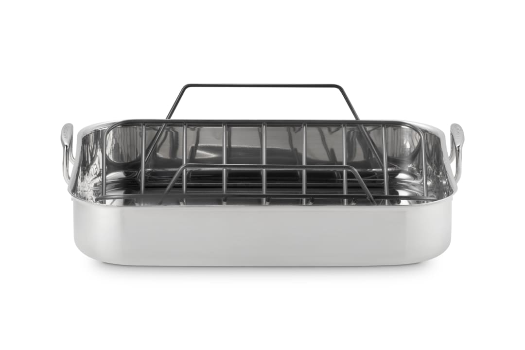 Stainless Steel Signature Rectangular Roaster & Rack, 17 in.