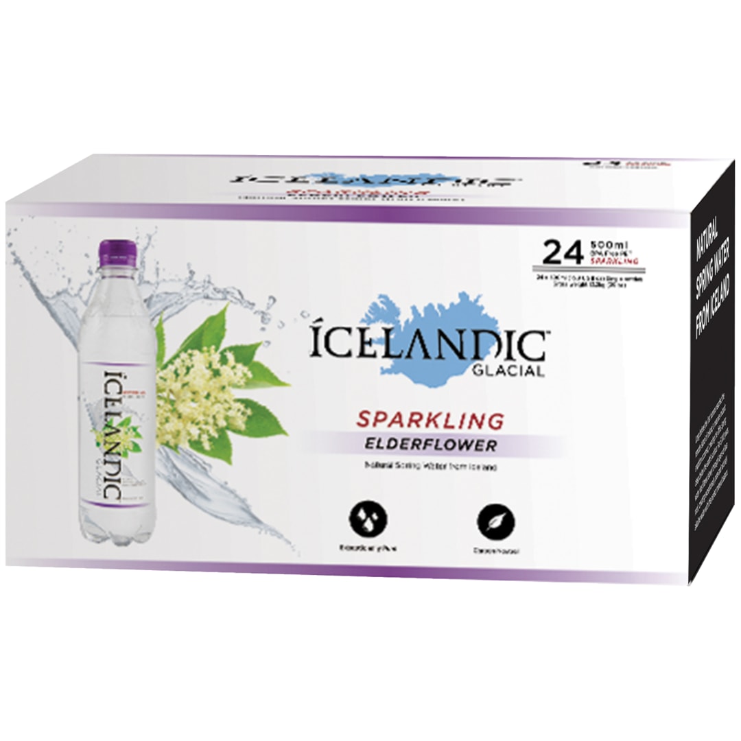 Icelandic™ Glacial Sparkling Elderflower Sparkling Spring Water, 24 Pack 16.9 fl. oz. Bottles