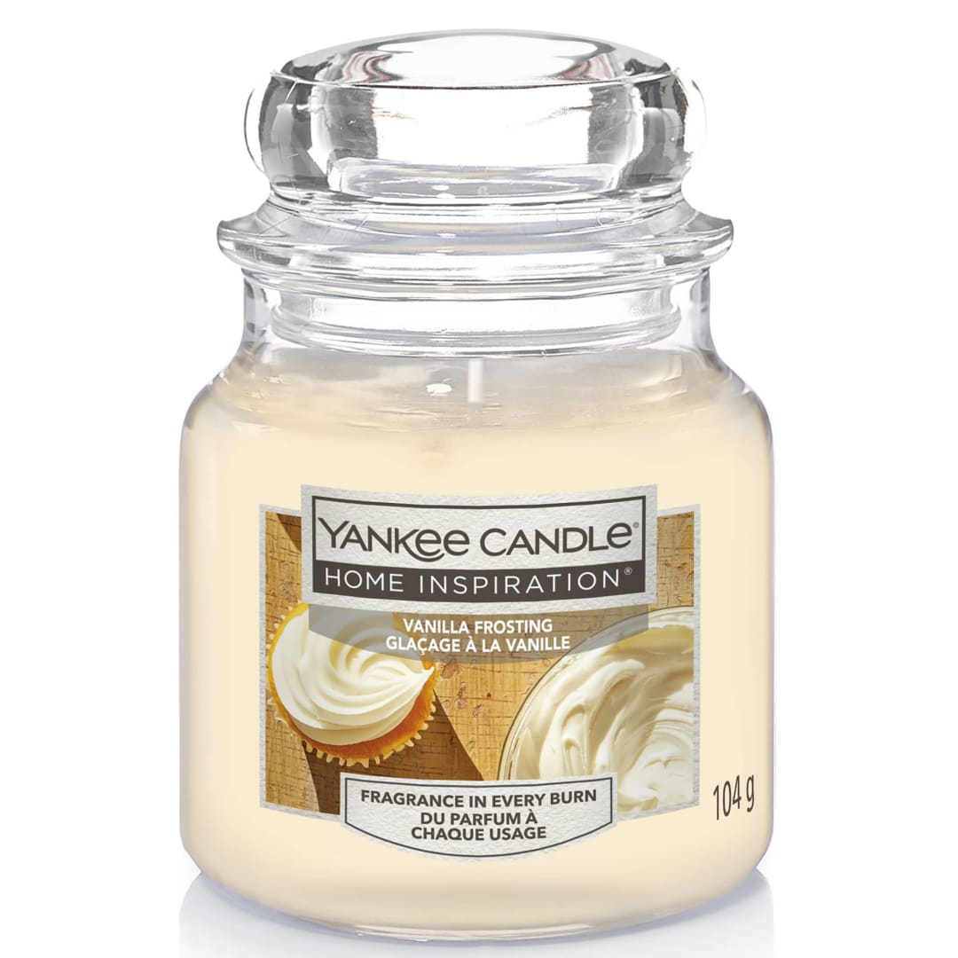 Yankee Candle® Home Inspiration Scented Candle | Vanilla Frosting Small Jar Candle | Burn Time: Up to 30 Hours