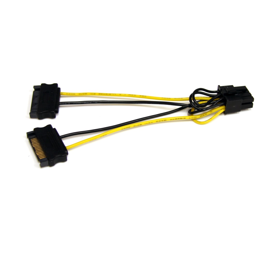 6 inch Dual SATA to PCIe Video Card Power Cable
