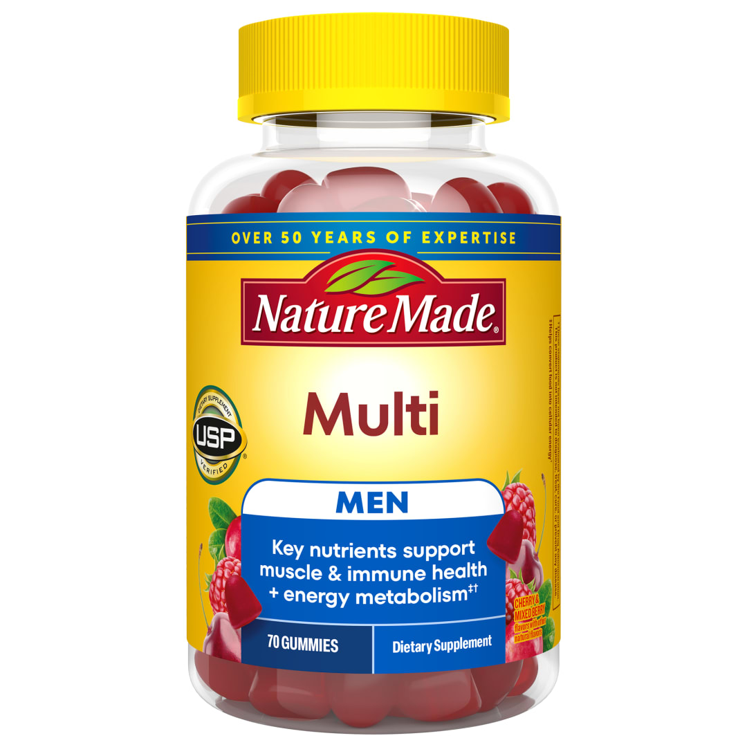 Nature Made Multi for Him, Mens Multivitamins Gummies, Energy Metabolism Support, Multivitamin for Men, 70 Gummy Vitamins and Minerals, 35 Day Supply