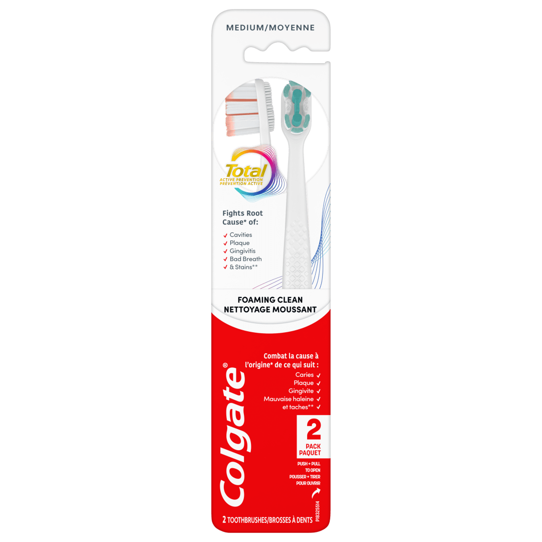 Colgate Total Active Prevention Foaming Clean Medium Toothbrush