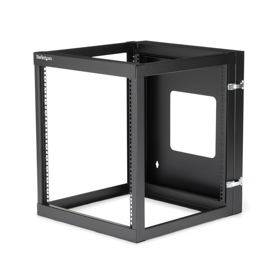 12U Hinged Open Frame Wall Mount Equipment Rack