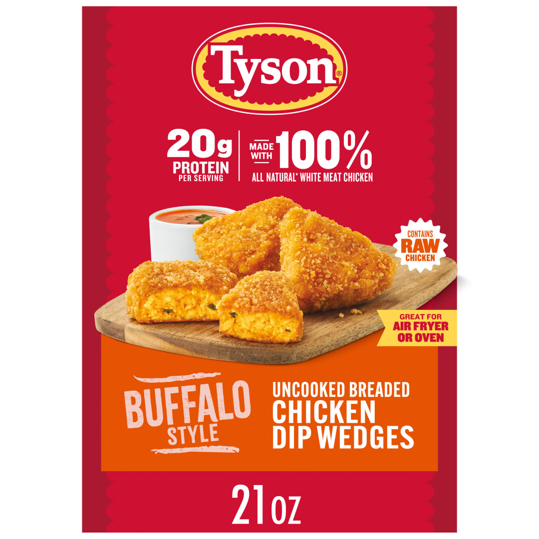 Tyson® Breaded Chicken Dip Wedges Buffalo Style Uncooked Appetizers - 21 oz