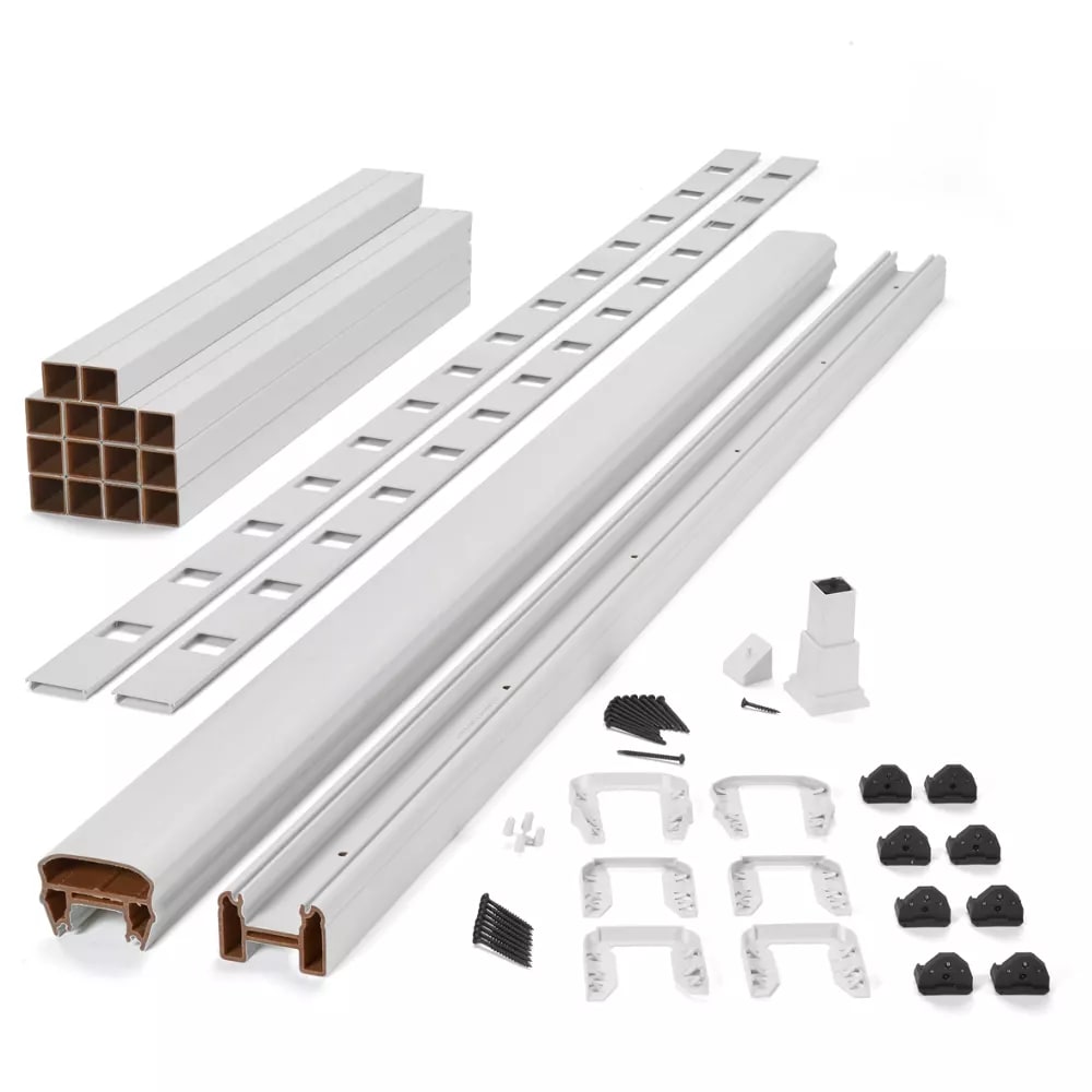 6-ft x 36-in Transcend Horizontal Rail Kit with Composite Balusters - Classic White Full Span
