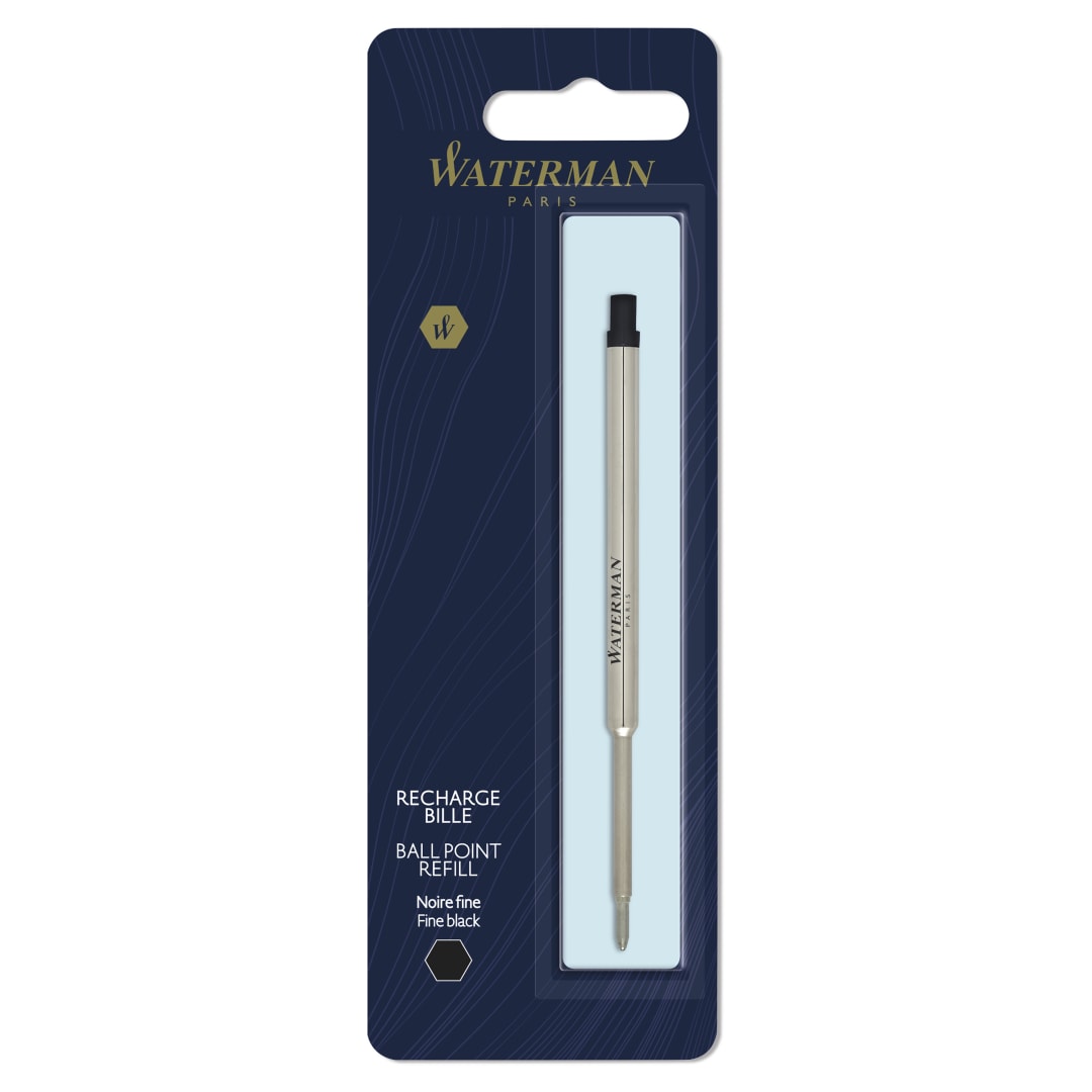 Waterman recambio para bolígrafos | punta fina (0,7 mm) | tinta negra | paquete de 1