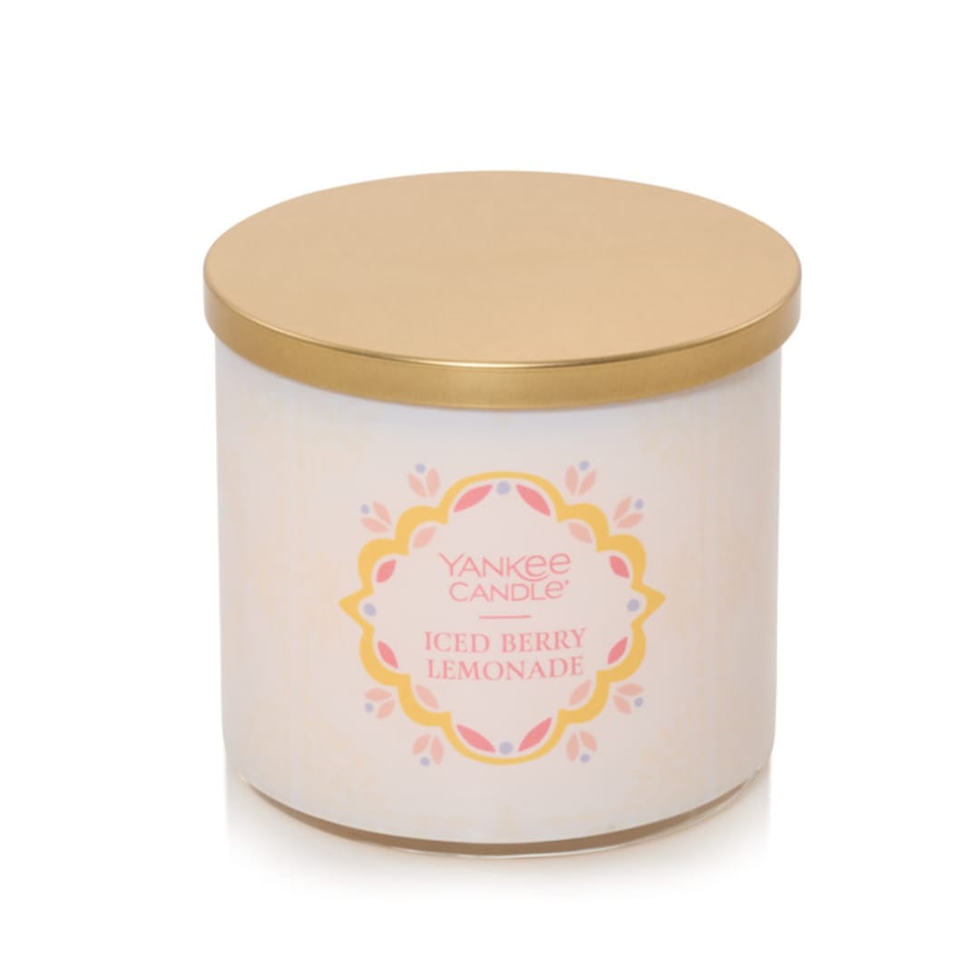 Yankee Candle Iced Berry Lemonade, 14.5 oz 3-Wick Candle with up to 40 Hour Burn Time