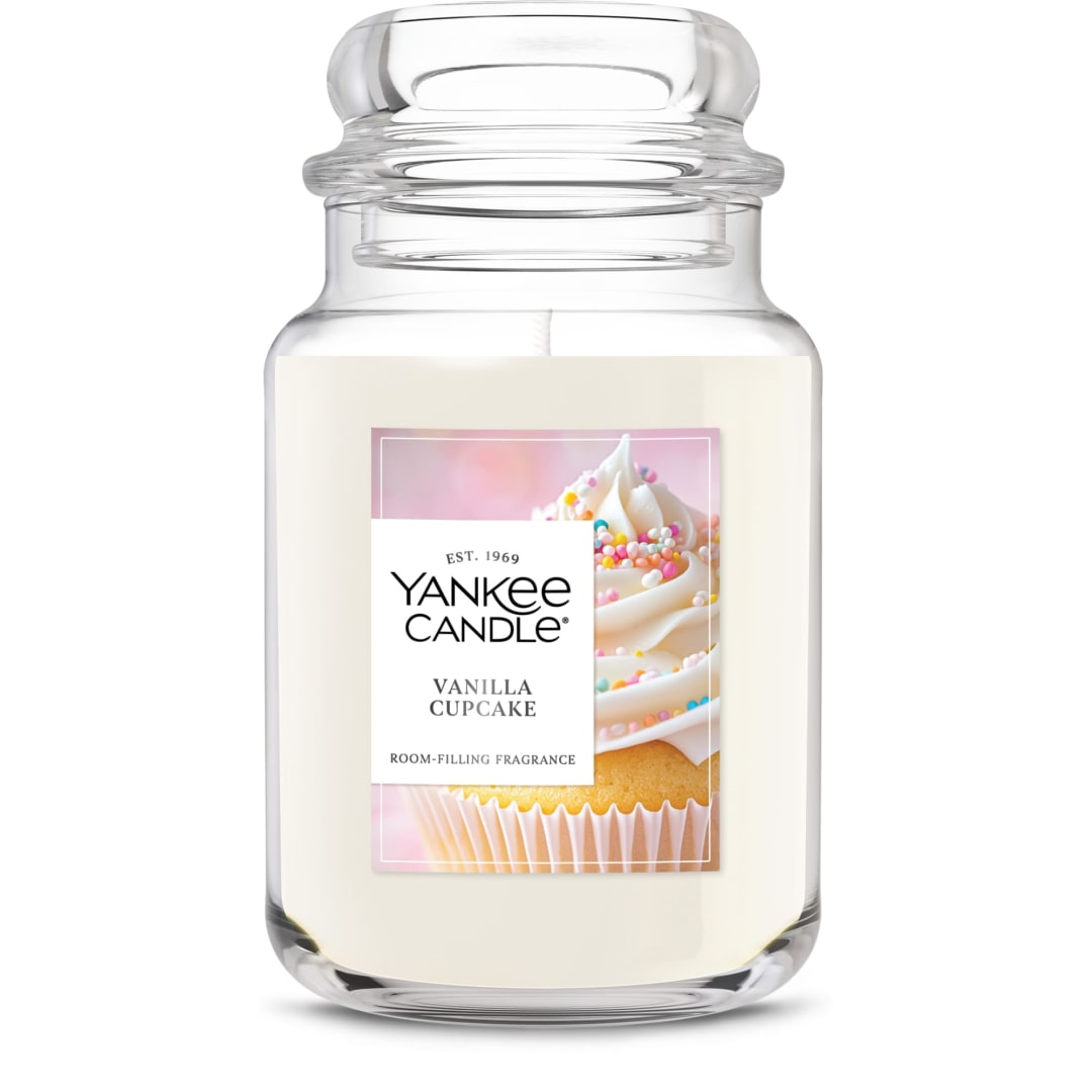 Yankee Candle® Vanilla Cupcake Scented Candle, 22oz Large Jar with up to 150 Hour Burn Time, Great for gifting, Birthdays