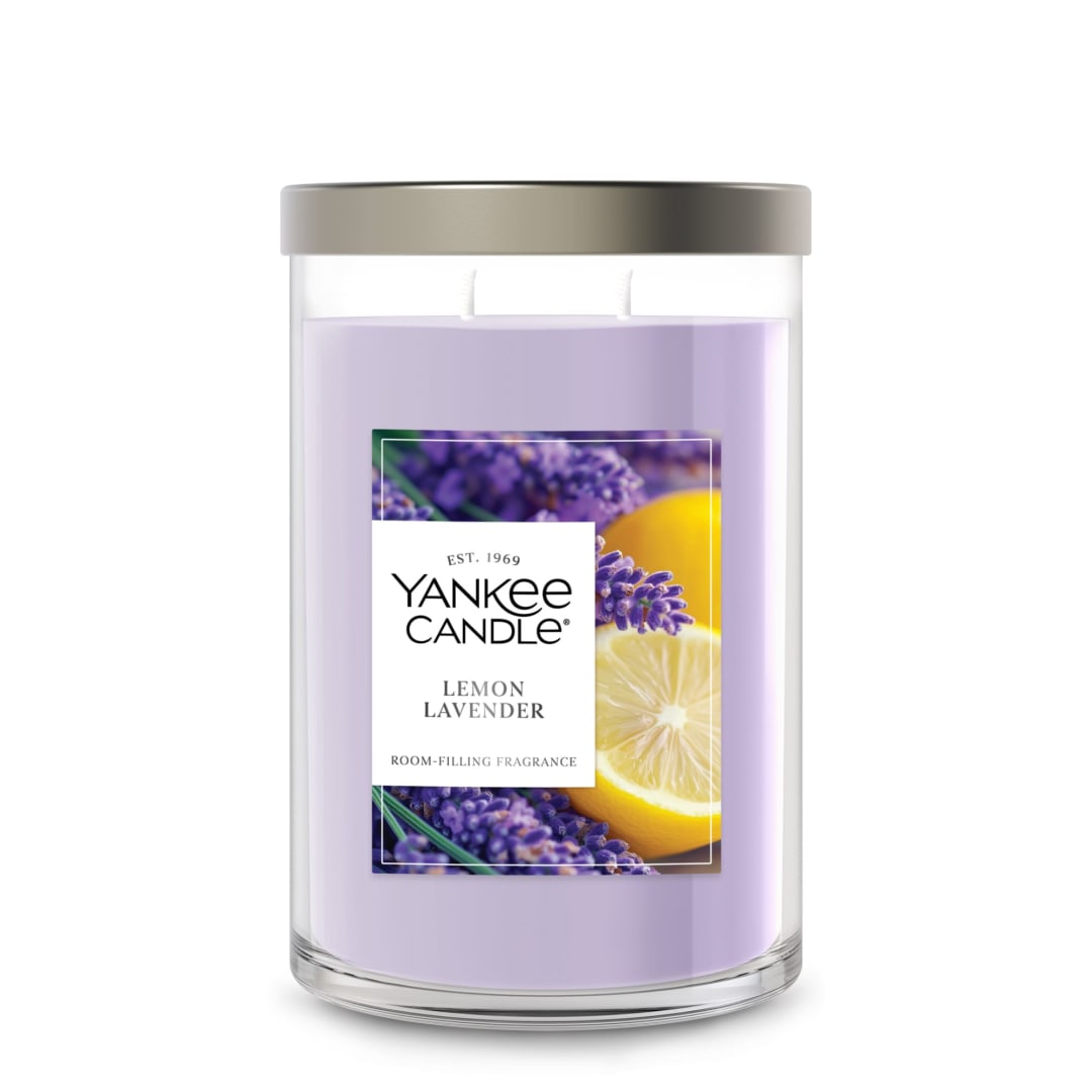 Yankee Candle® Large Tumbler Scented Candle with up to 80 Hour Burn Time, Premium Plant Wax Blend for Consistent Burn, 20 oz Tumbler Candle with Room Filling Fragrance, Lemon Lavender