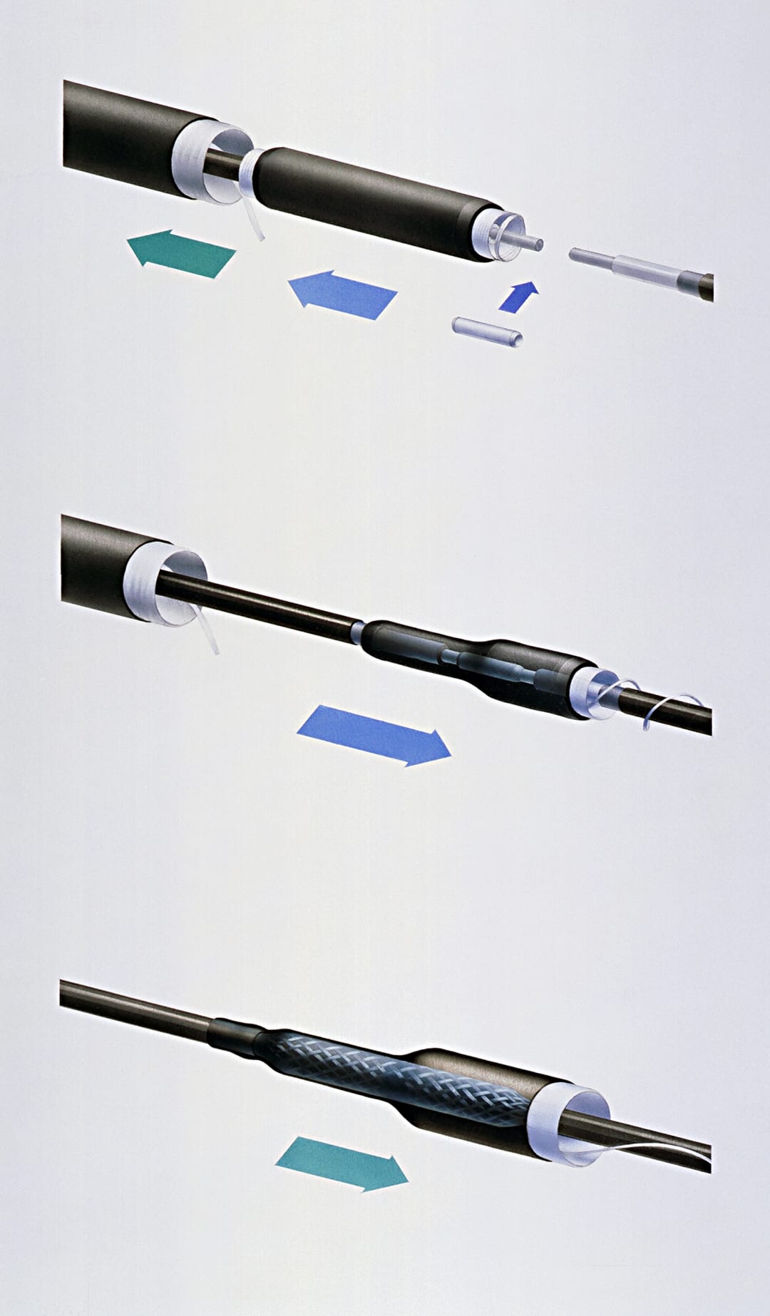 3M™ QS1000 92-AG621-1 Soğukta Büzüşme Sıralı Birleştirme Kiti, 1 çekirdek 6/10 kV kablo 150-240 mm2 ; 8,7/15 kV kablo 185-240 mm2