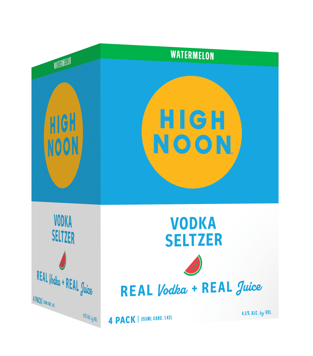 High Noon Watermelon Vodka Hard Seltzer 355ml Can 4 Pack