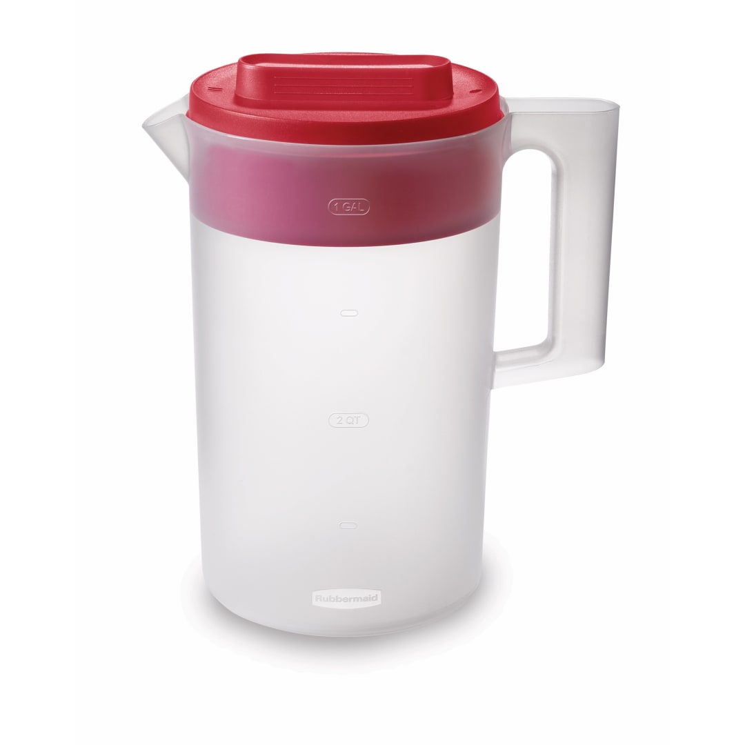 Rubbermaid® Simply Pour Pitcher, Plastic Pitcher with Multifunction Premium Lid, 1 Gal.