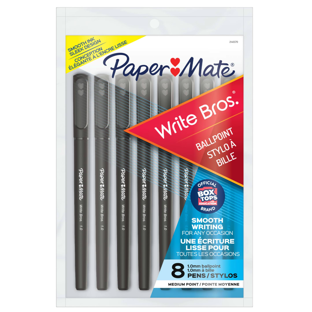 Paper Mate® Write Bros. Ballpoint Pens, Medium Point (1.0mm), 8 Count