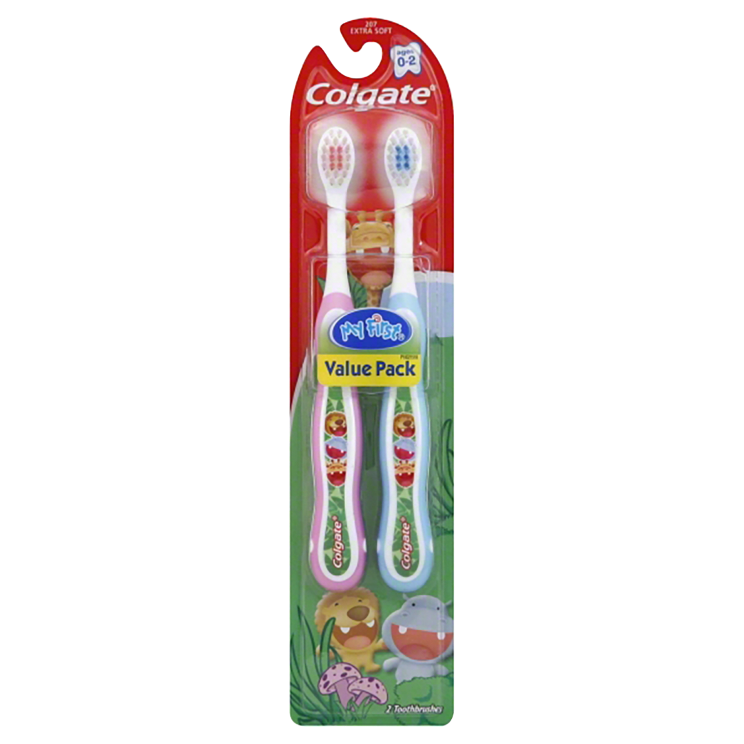 Colgate My First Baby and Toddler Toothbrush, Extra Soft Bristles- 2 Count