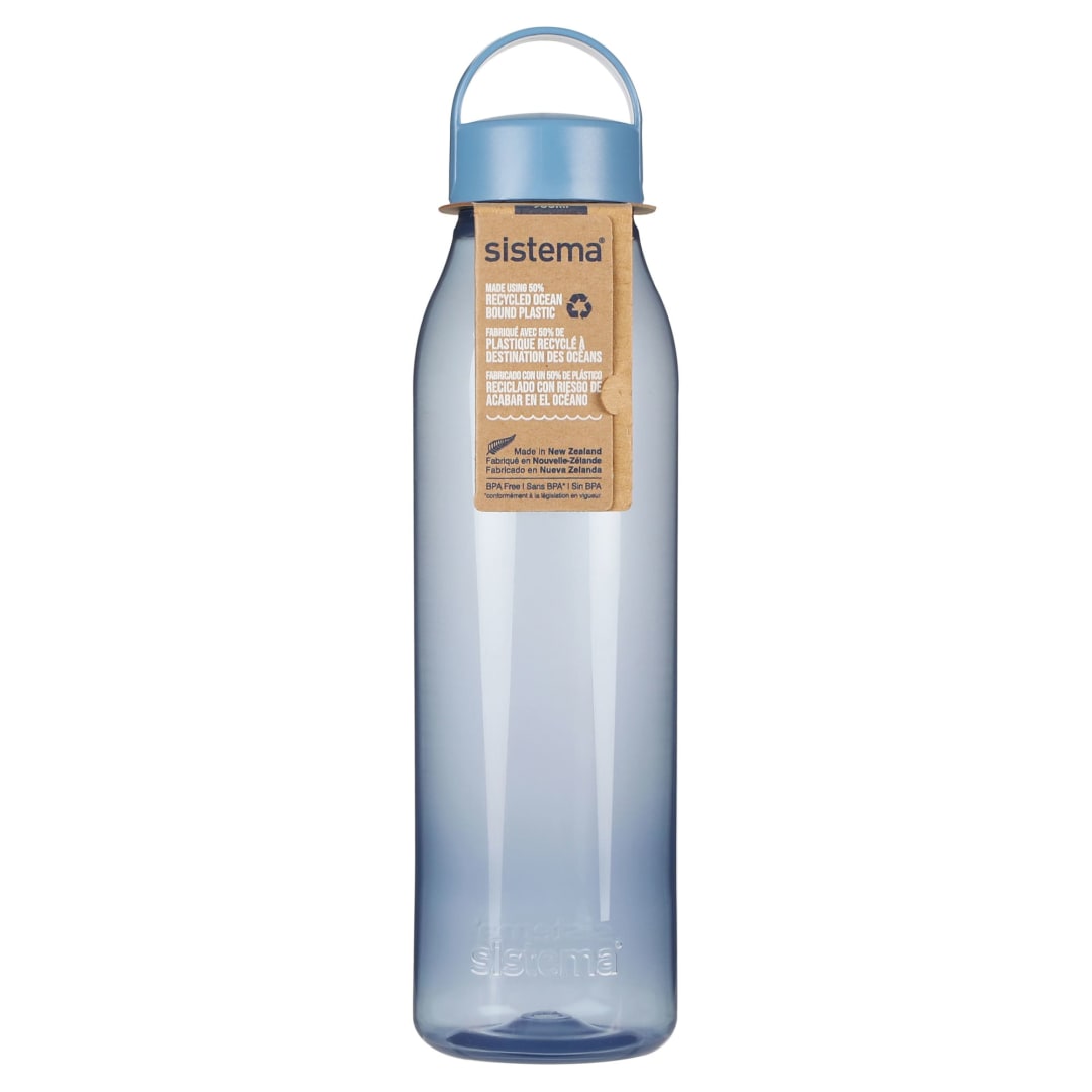 Sistema Ocean Bound Plastic Revive Water Bottle | 700ml | BPA-Free and made Using Recycled | Teal Stone OR Mountain Blue (Colour Not Selectable) | 1 Count