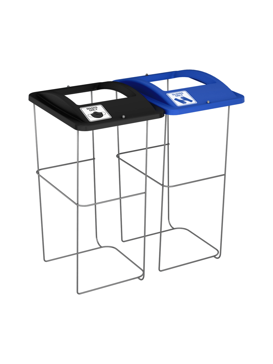  WIRE EVENT CONTAINER - Double - Kit - Masks Only-Gloves Only- - Full - Black-Blue