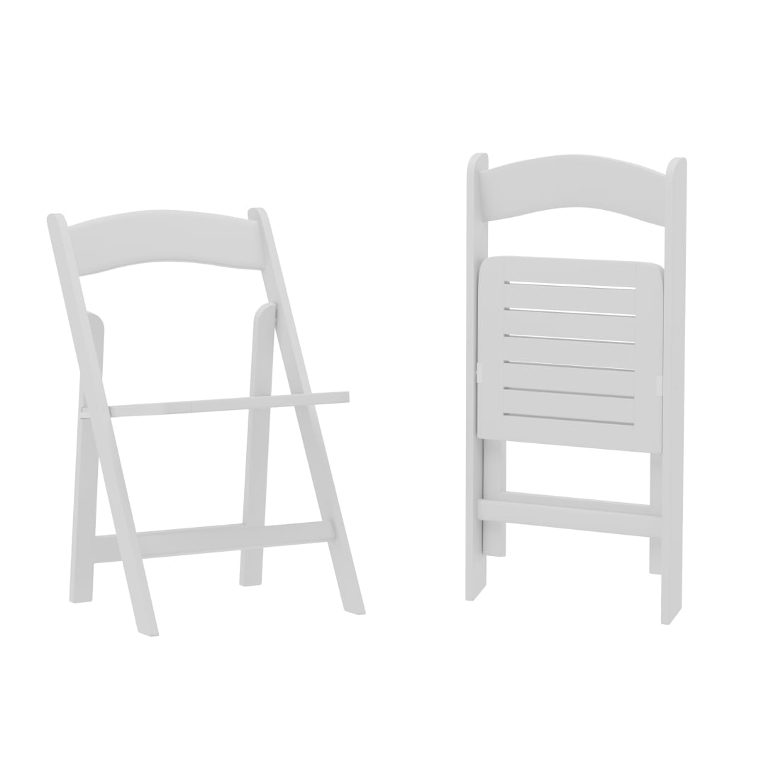 Holden Commercial Grade White Solid Wood Folding Dining Chair - Set of 2
