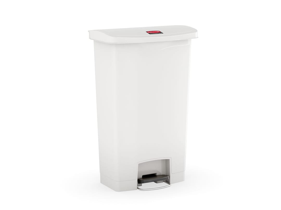 Slim Jim® 18 Gal Step On Resin Front Step White