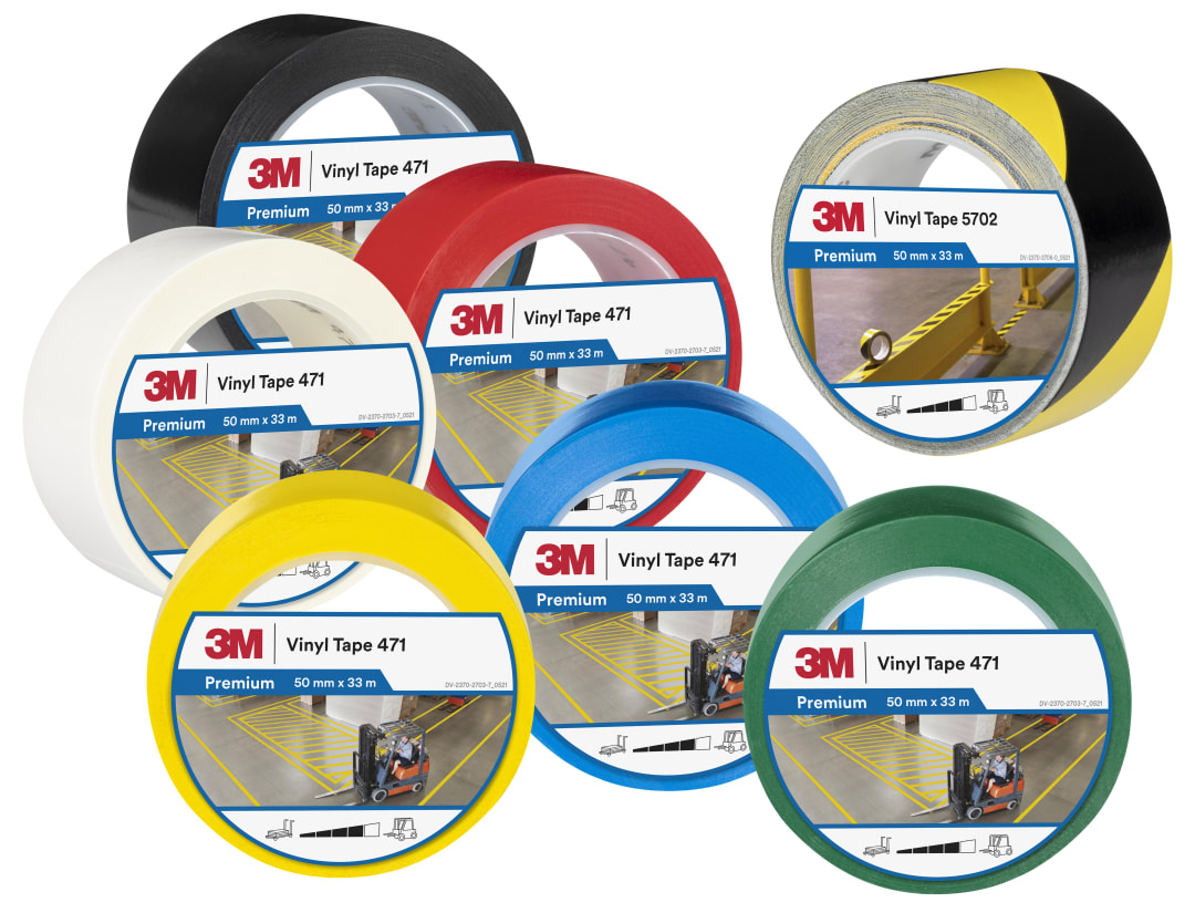 3M™ Uyarı ve İşaretleme Bandı 5702, Siyah/Sarı, 50 mm x 33 m, 0.14 mm