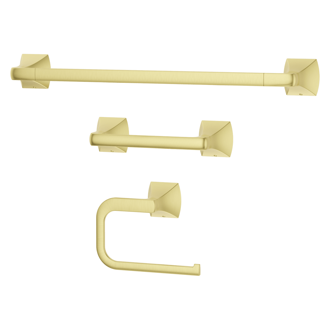 Bruxie 3 Piece Bath Accessory Kit in Brushed Gold