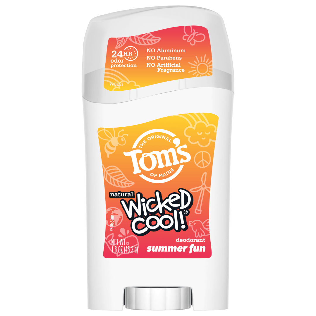 Tom’s of Maine Summer Fun Wicked Cool! Natural Deodorant for Tweens, Aluminum Free Deodorant Stick, 1.6 oz