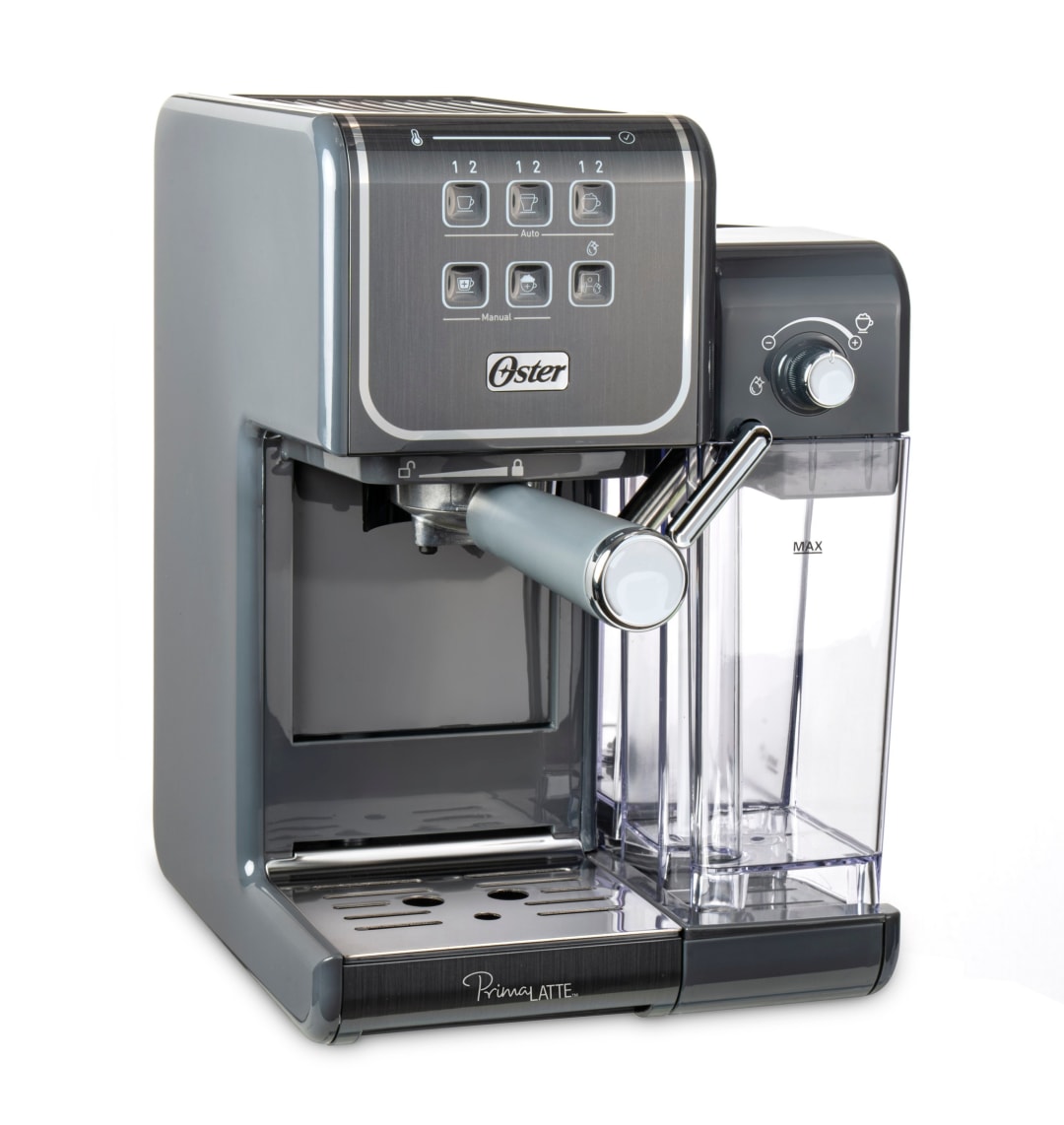 Oster® Cafetera PrimaLatte™ 2 Touch, Panel Táctil, 19 Bar de Presión, Gris, BVSTEM6801M