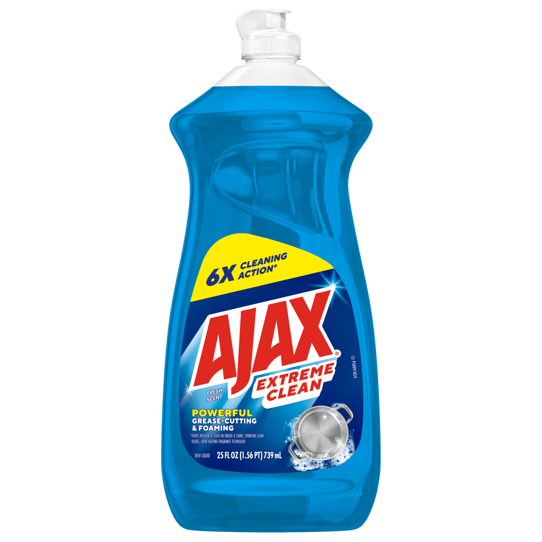 Ajax Extreme Clean Foaming Dish Soap, Deep Cleaning, Grease-Cutting, Paraben & Phosphate Free, Multi-Purpose Kitchen Dish Detergent, 25 fl oz