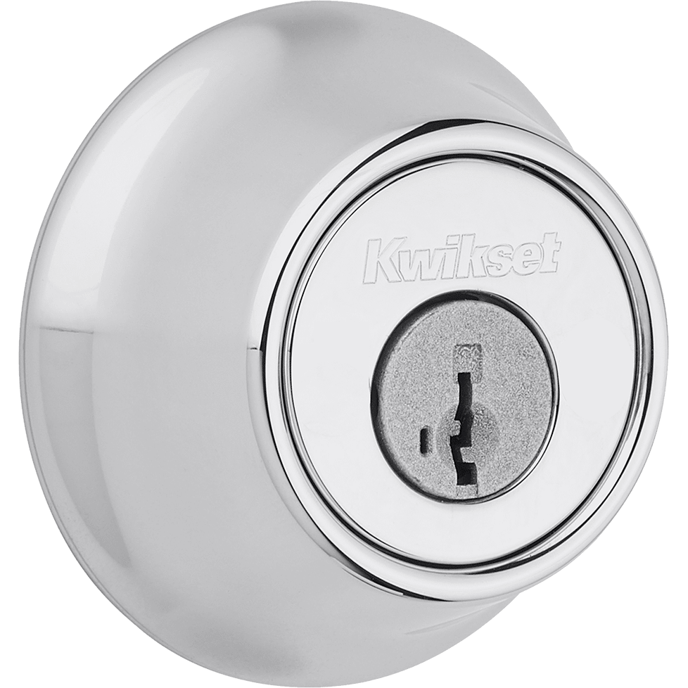 600 Deadbolt Series Single Cylinder Deadbolt in Polished Chrome featuring SmartKey Security