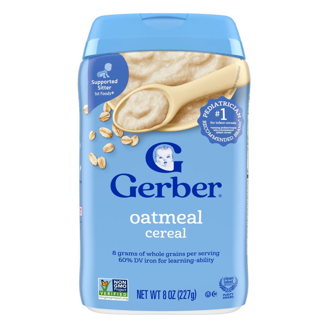 Gerber Stage 1 Baby Food, Baby Oatmeal Cereal, 8g Whole Grains, Infant Cereal