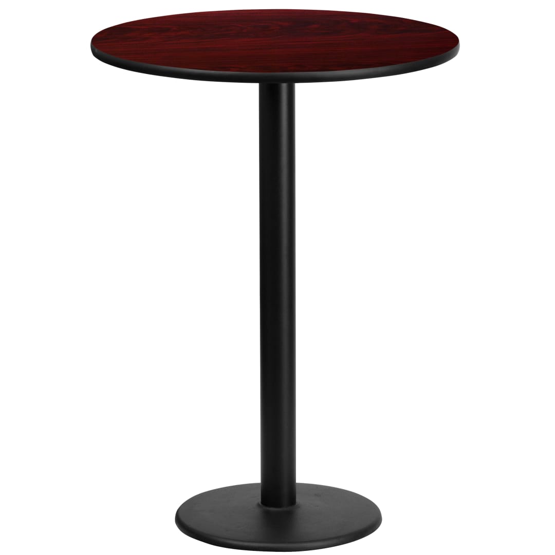 Stiles 24'' Round Mahogany Laminate Table Top with 18'' Round Bar Height Table Base