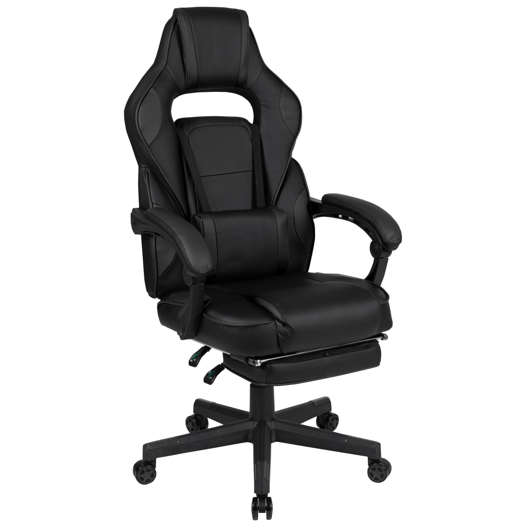 X40 Gaming Chair Racing Ergonomic Computer Chair with Fully Reclining Back/Arms, Slide-Out Footrest, Massaging Lumbar - Black
