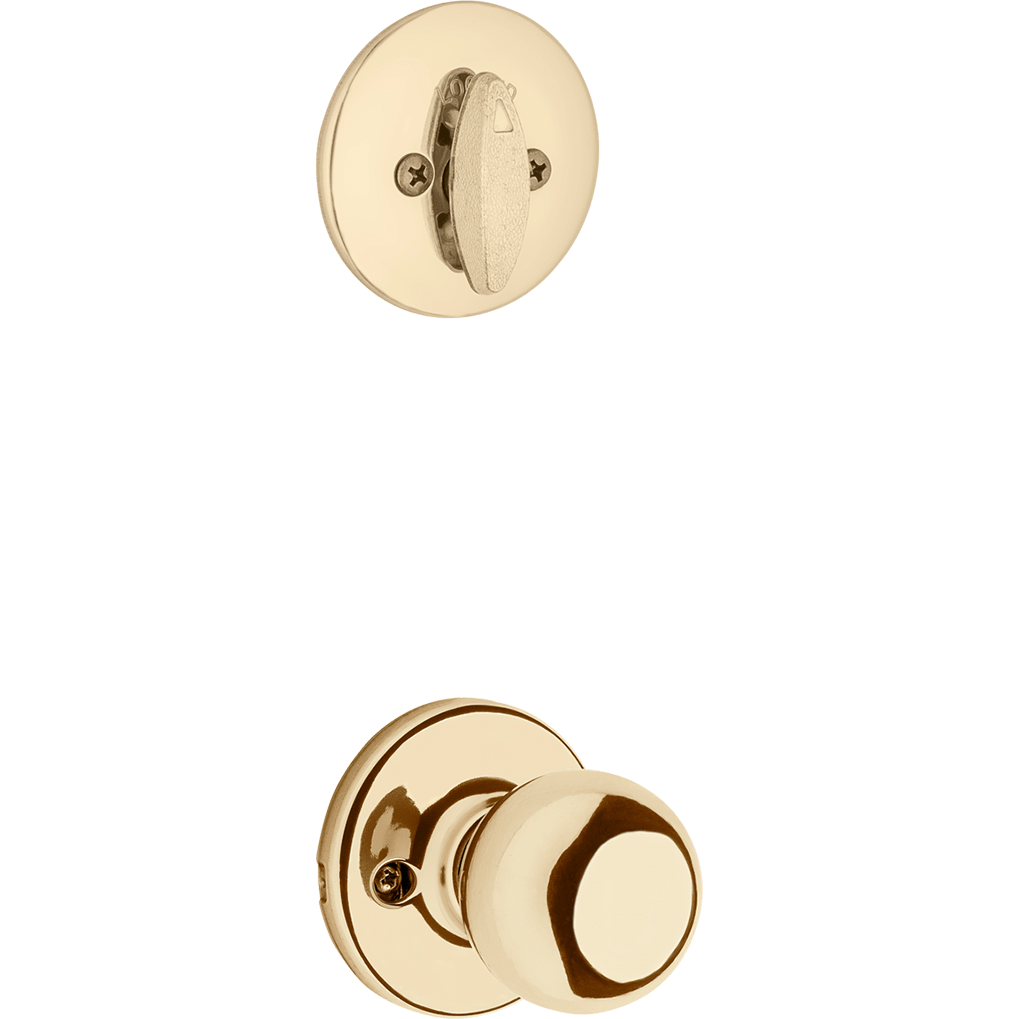 604 Single Cylinder Interior Pack w/Polo Knob for Kwikset Series Handlesets in Polished Brass