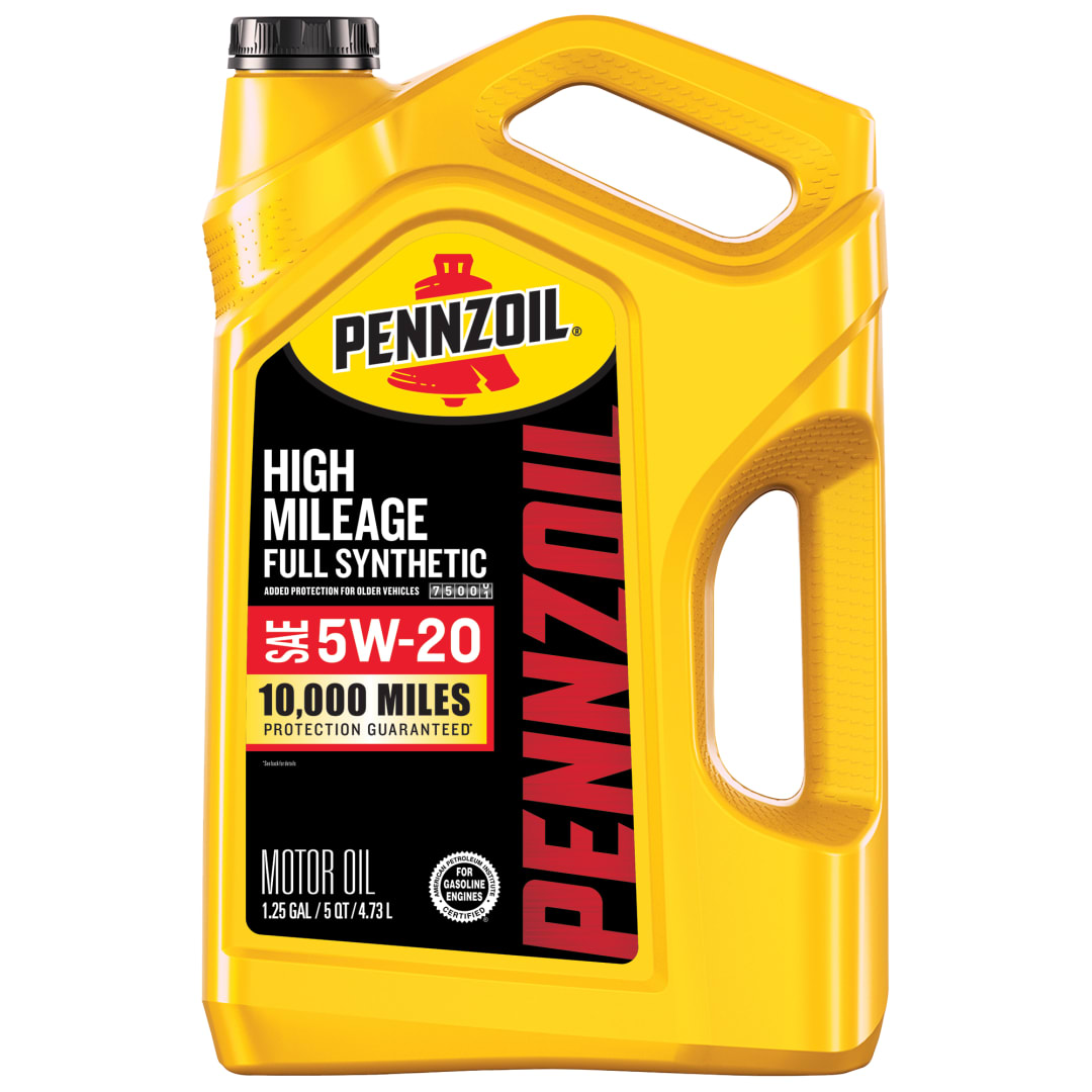 Pennzoil High Mileage Full Synthetic 5W-20 Motor Oil, 5 Quart