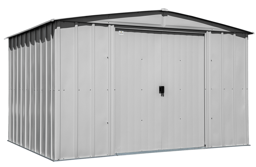 Arrow Classic 10 x 8 x 6 ft Flute Grey Steel Storage Shed