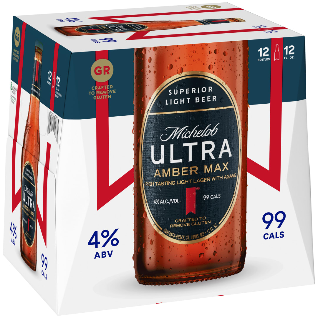 Michelob ULTRA Amber Max American Lager Beer 12 Pack, 12 fl oz Bottles