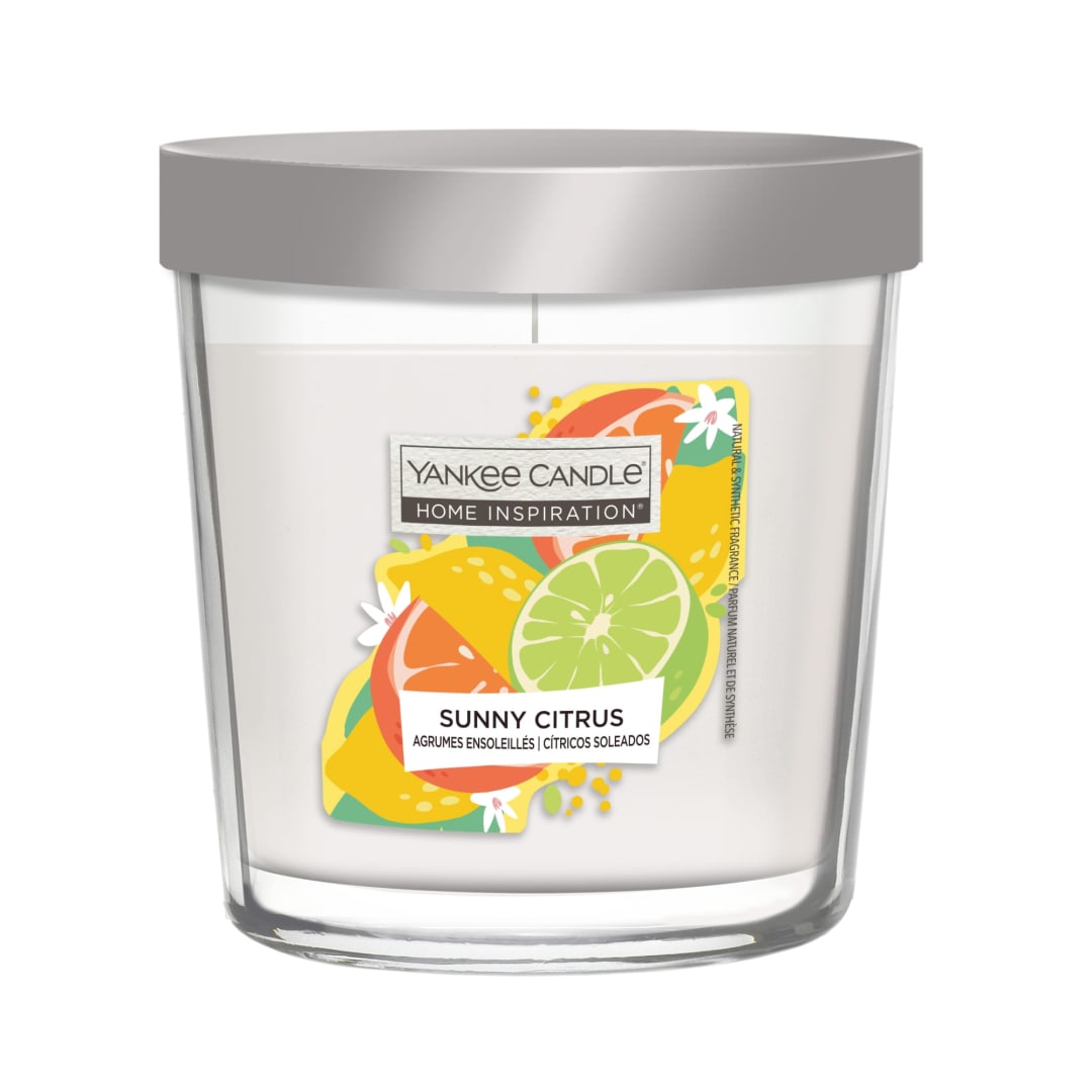 Yankee Candle® Home Inspiration Scented Candle | Sunny Citrus Tumbler Candle | Up to 25 Hours Burn Time | Perfect Gifts for Women