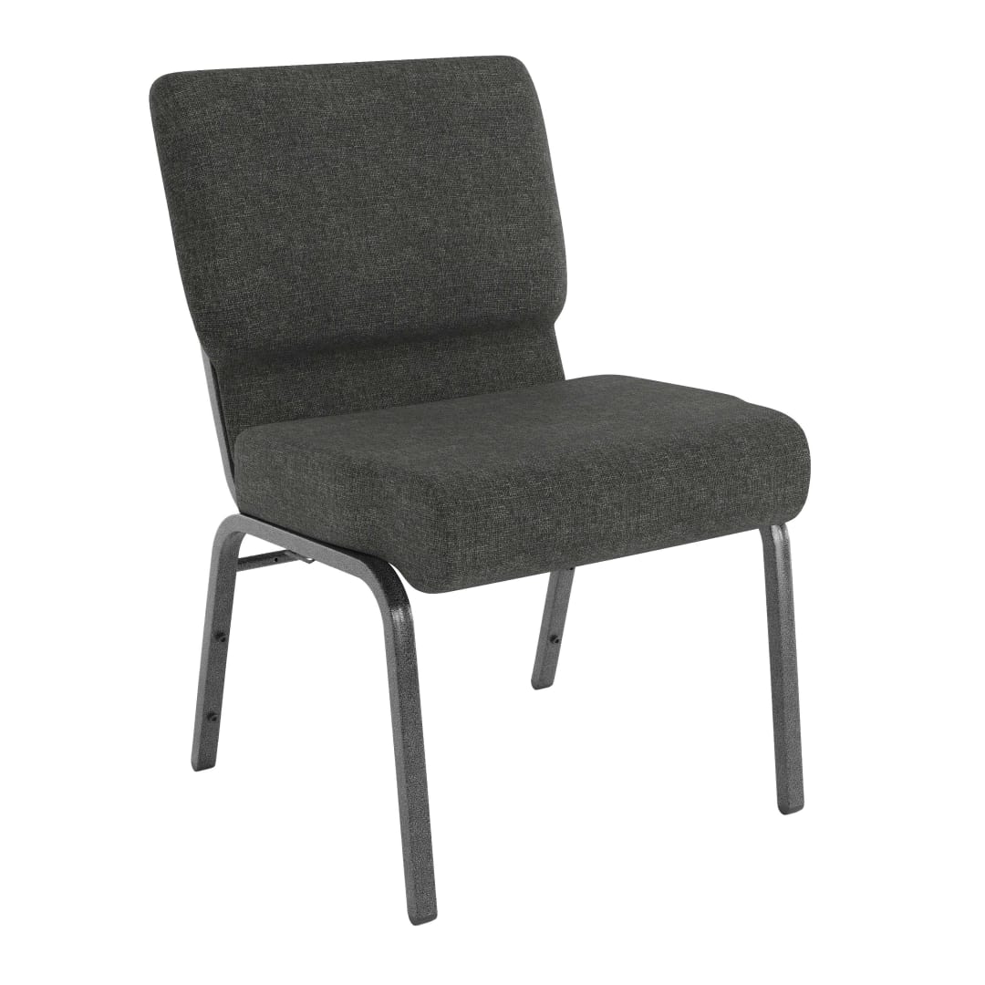 4 Pack HERCULES Series 21''W Church Chair in Dark Gray Fabric - Silver Vein Frame