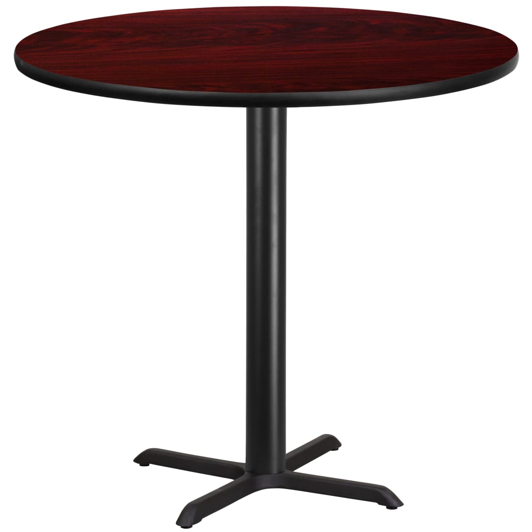 Stiles 42'' Round Mahogany Laminate Table Top with 33'' x 33'' Bar Height Table Base