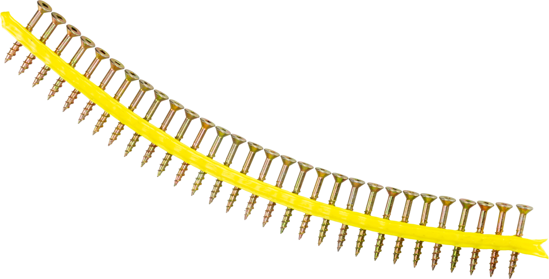 Simpson Strong-Tie WSC112S WSC Wood Screw (Collated) — #8 x 1-1/2 in. #2 Square, Flat Head, Yellow Zinc (2000-Qty) (Pack of 100)