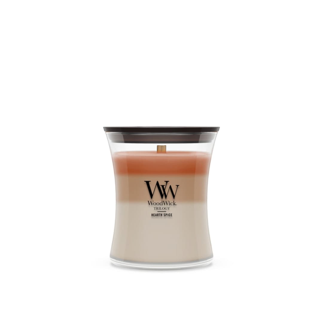 WoodWick Hearth Spice Medium Hourglass Trilogy Candle
